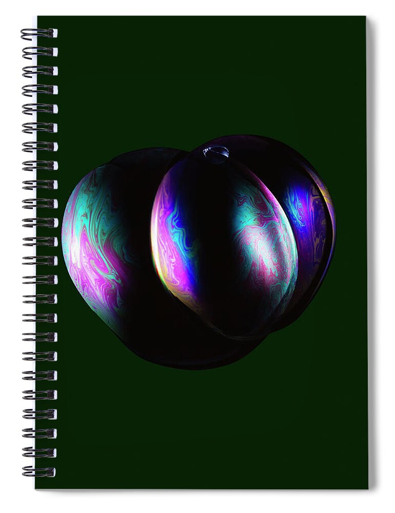 Two Objects Spiral Notebook featuring the photograph Bubbles #3 by Jonathan Knowles