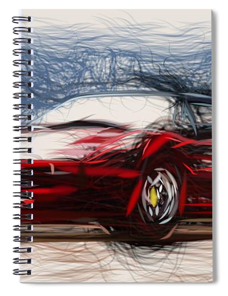 Ferrari Spiral Notebook featuring the digital art Ferrari 308 GTS Draw #3 by CarsToon Concept