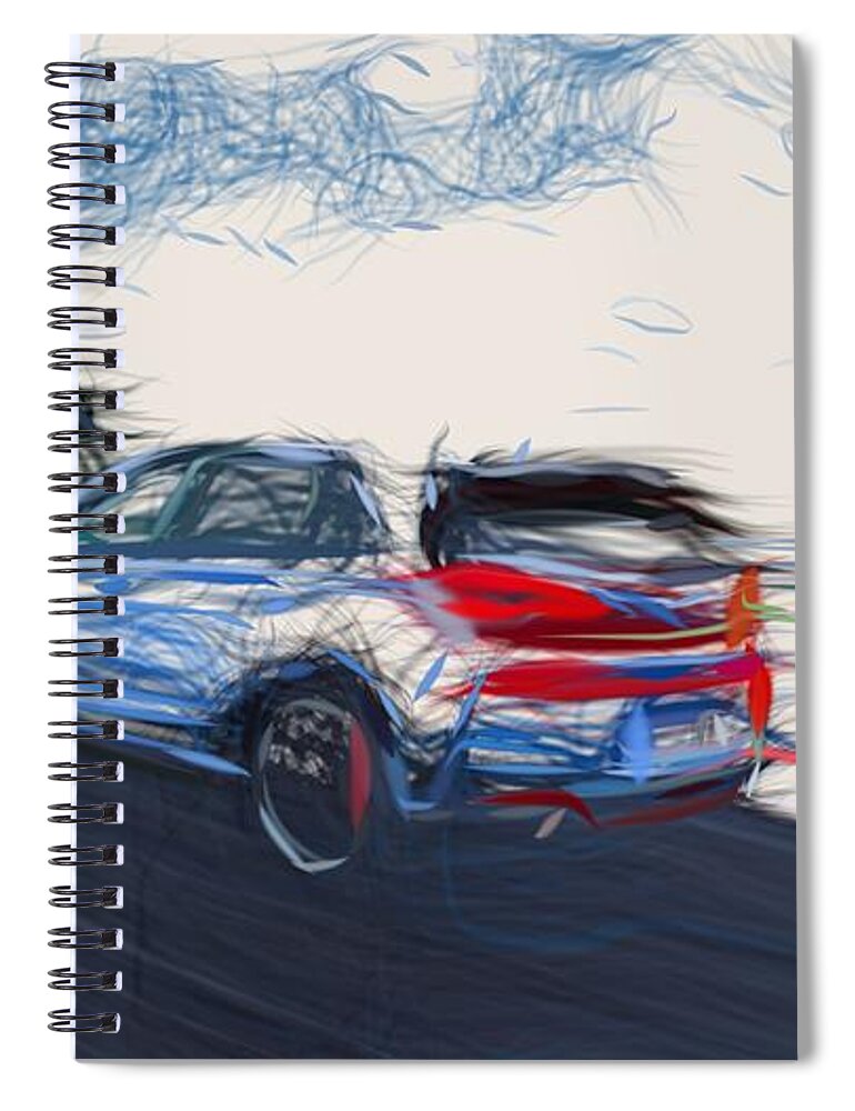 Hyundai Spiral Notebook featuring the digital art Hyundai i30 N Drawing #4 by CarsToon Concept