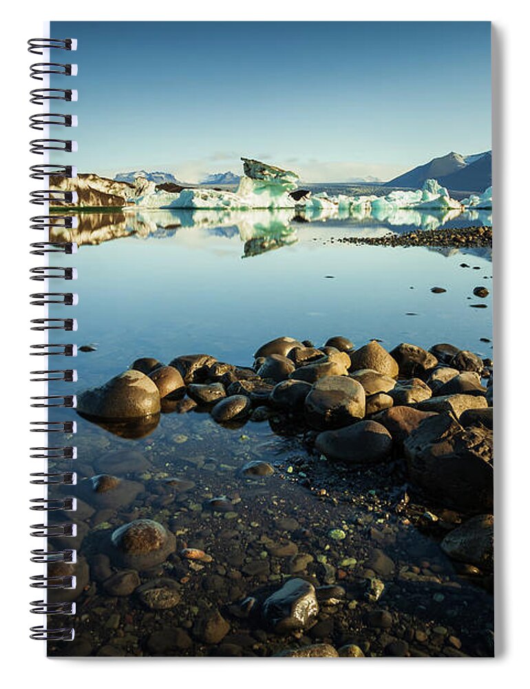 Iceland Spiral Notebook featuring the photograph Jokulsarlon Lagoon, Iceland #3 by Peter OReilly