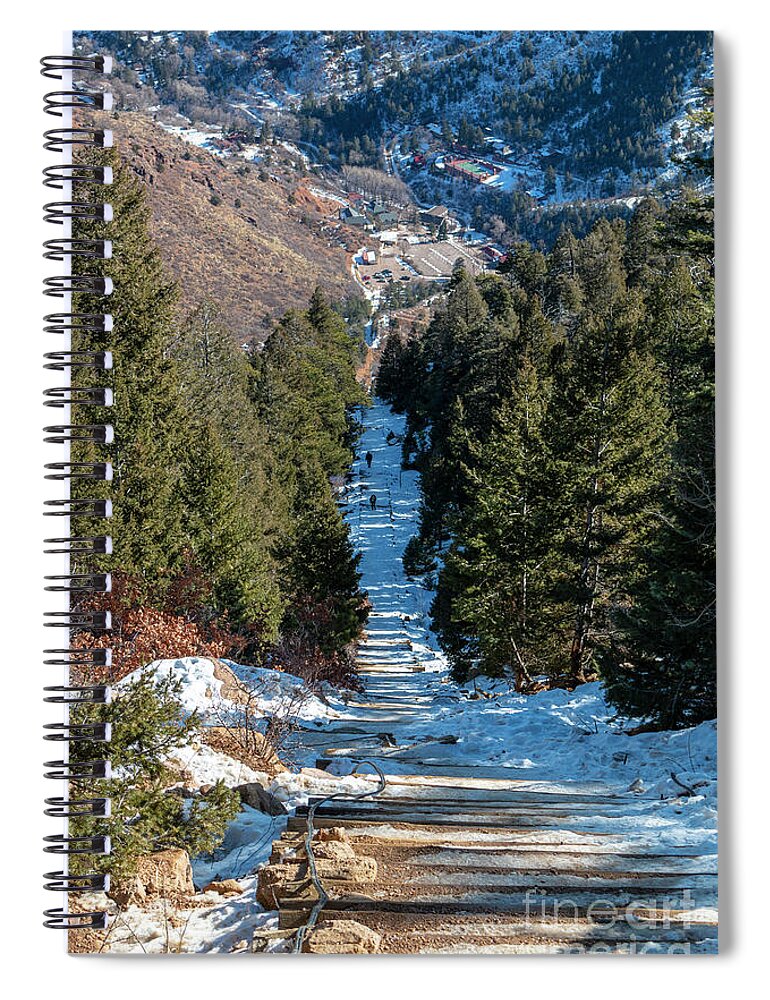 Incline Spiral Notebook featuring the photograph Manitou Incline in Winter #4 by Steven Krull