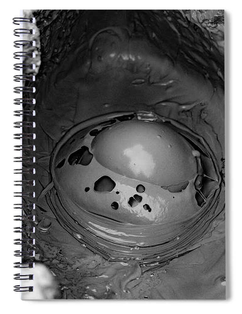 Black And White Photography Spiral Notebook featuring the photograph Mud Bubble #5 by Mark Jackson