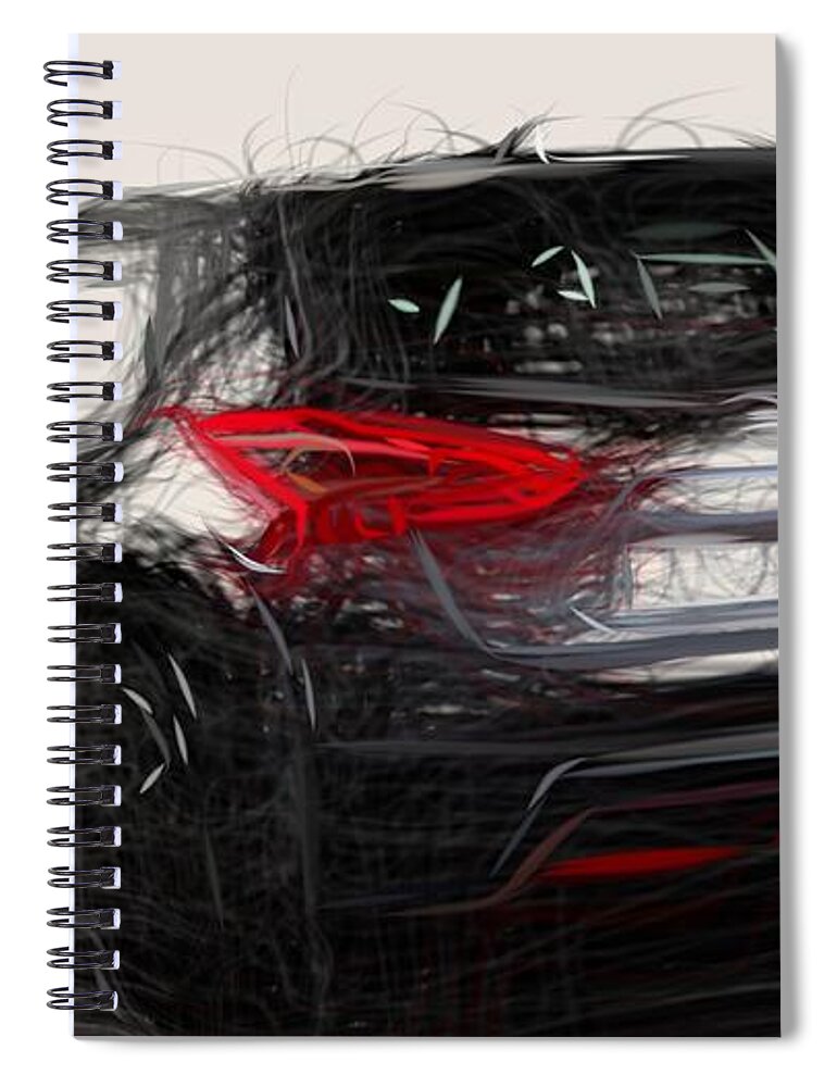 Nissan Spiral Notebook featuring the digital art Nissan Pulsar Drawing #4 by CarsToon Concept