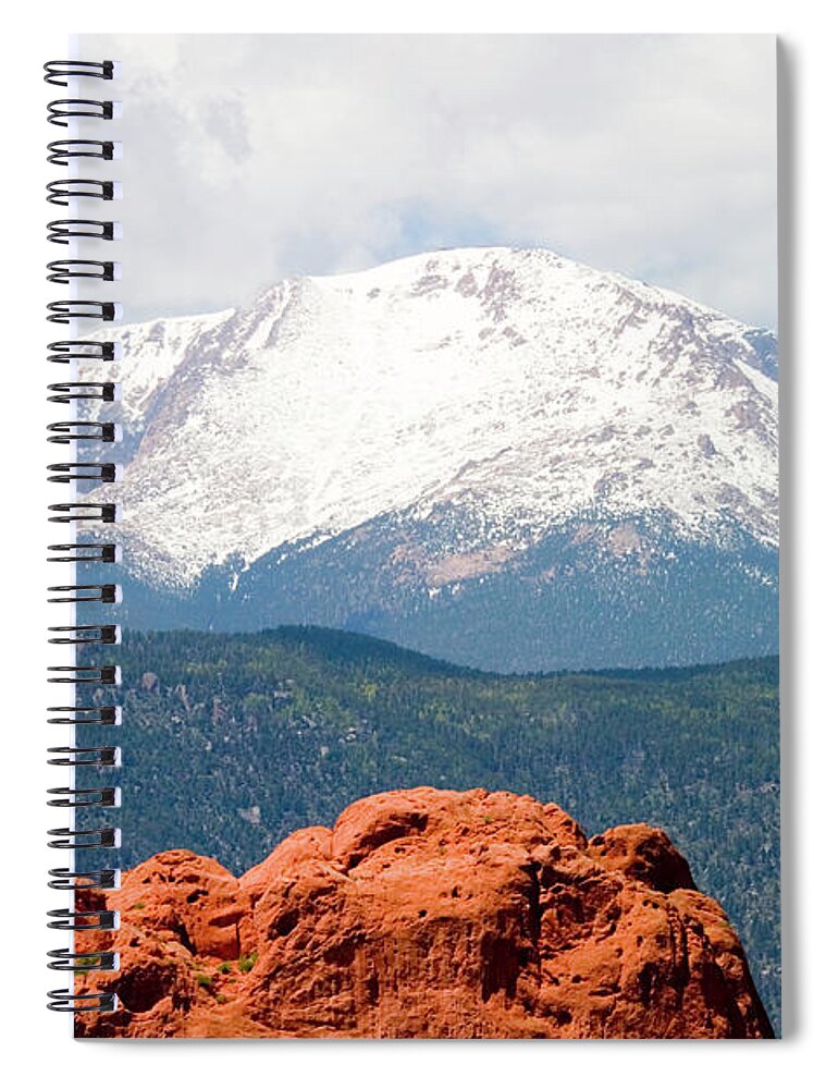 Snow Spiral Notebook featuring the photograph Pikes Peak And Garden Of The Gods #3 by Swkrullimaging
