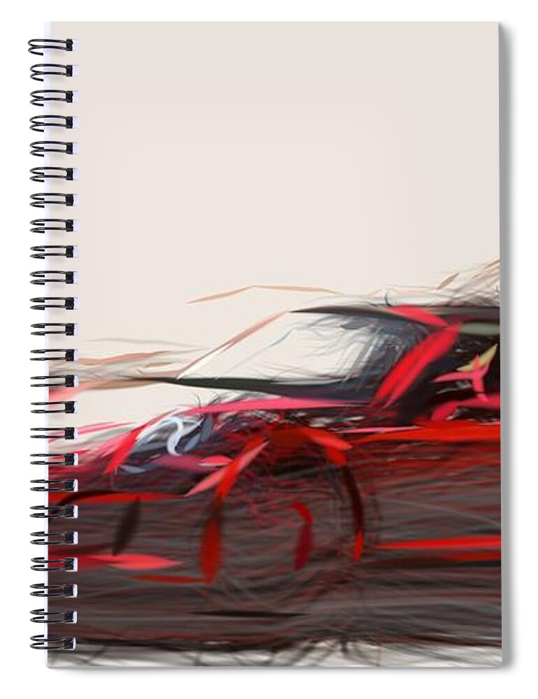 Porsche Spiral Notebook featuring the digital art Porsche 911 GTS Drawing #4 by CarsToon Concept