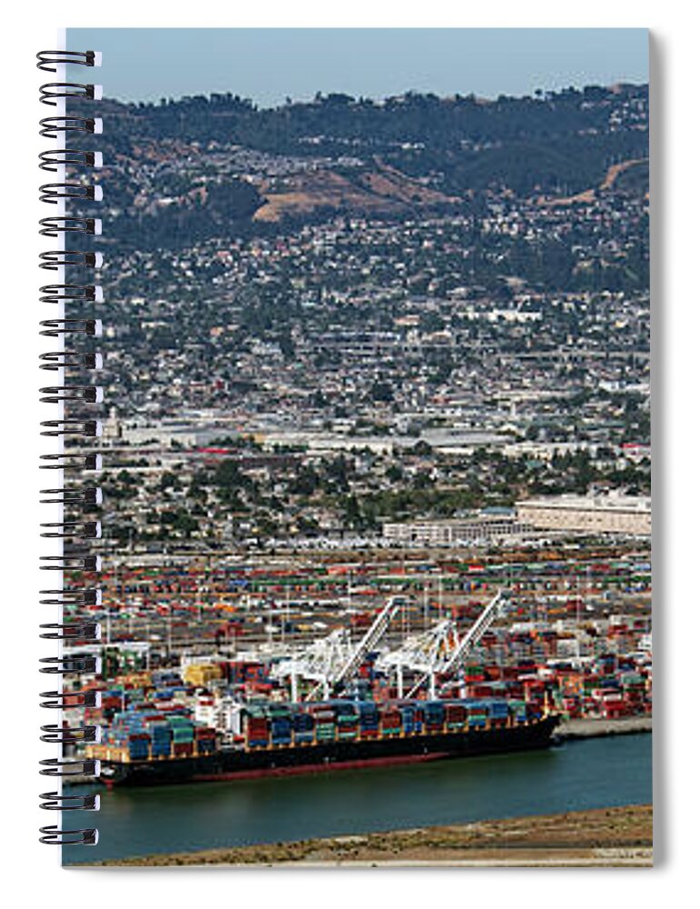 Port Of Oakland Spiral Notebook featuring the photograph Port of Oakland Aerial Photo by David Oppenheimer