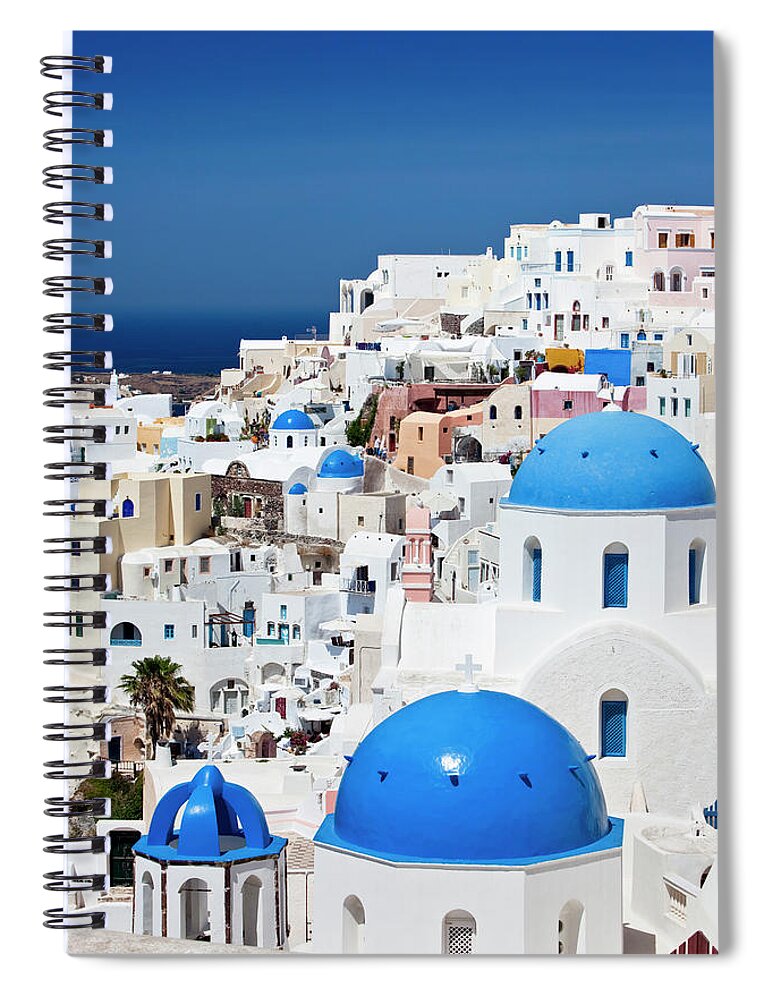 Saint George Church Spiral Notebook featuring the photograph Santorini Famous Churches #3 by Mbbirdy