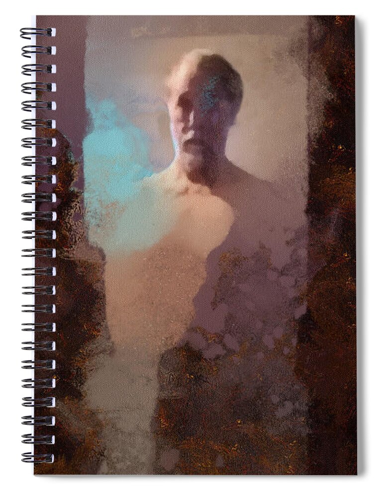 Self Spiral Notebook featuring the digital art Artist at 73 by Robert Bissett