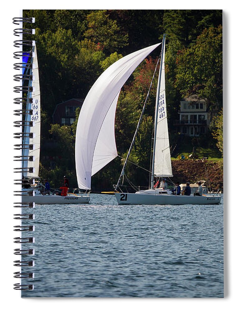 Sailing Spiral Notebook featuring the photograph 2019 J80 North American Championships #32 by Benjamin Dahl
