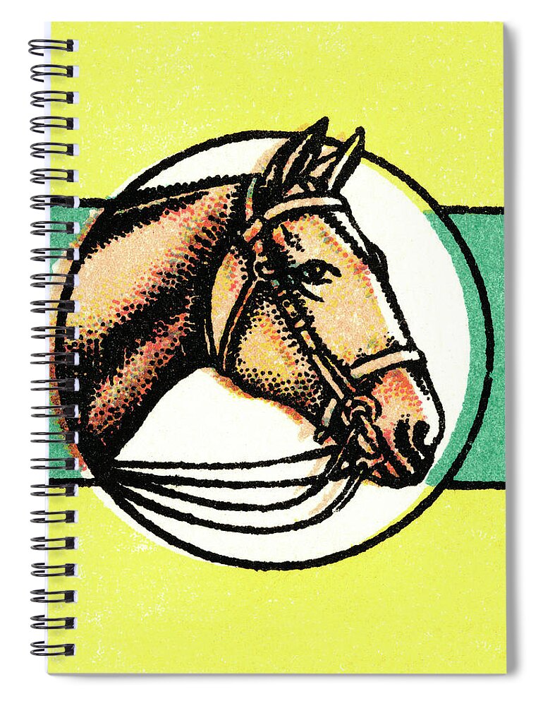 Animal Spiral Notebook featuring the drawing Horse #33 by CSA Images