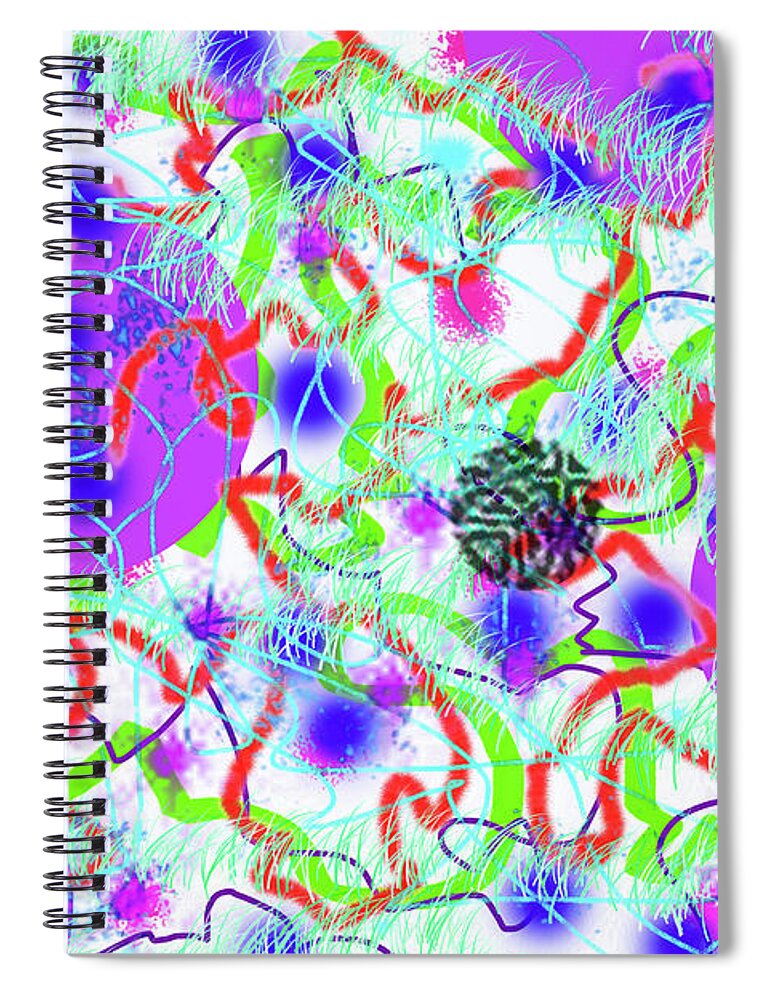 Walter Paul Bebirian Spiral Notebook featuring the digital art 4-11-2010dab by Walter Paul Bebirian