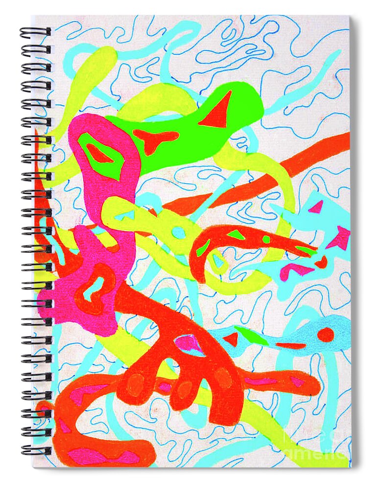 Walter Paul Bebirian Spiral Notebook featuring the digital art 4-12-2010a by Walter Paul Bebirian