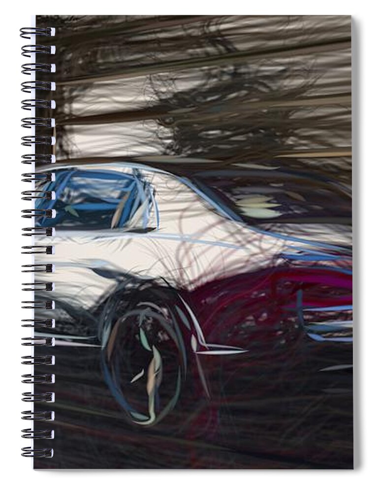 Bentley Spiral Notebook featuring the digital art Bentley Flying Spur Drawing #5 by CarsToon Concept