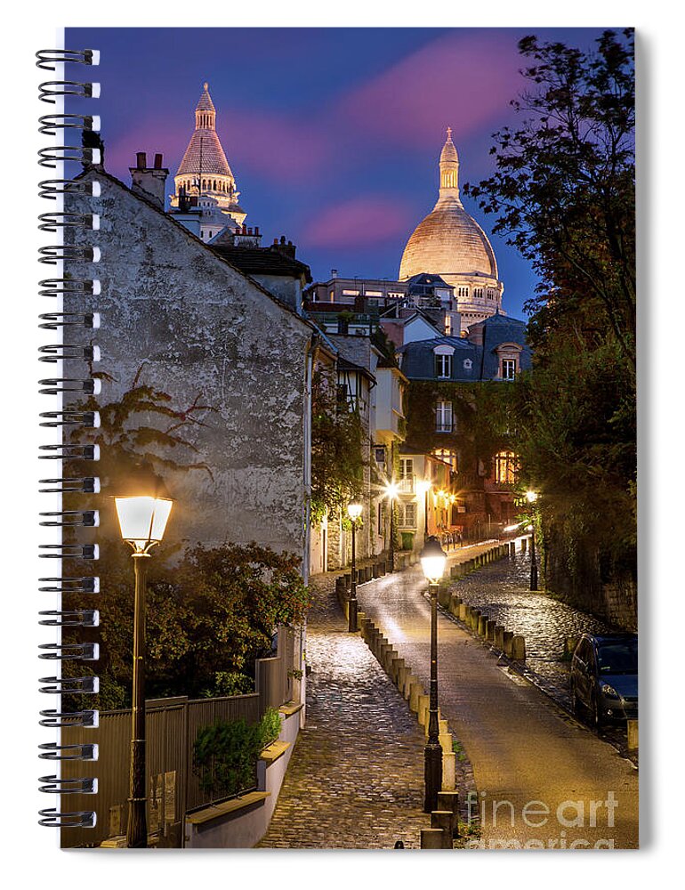 Montmartre Spiral Notebook featuring the photograph Montmartre Twilight #2 by Brian Jannsen