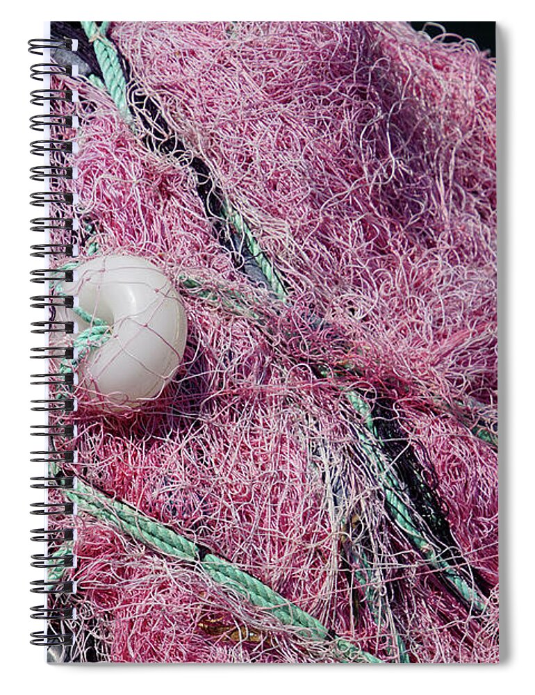 Assos Spiral Notebook featuring the photograph Multi-colored nylon fishing nets and floats #4 by Steve Estvanik