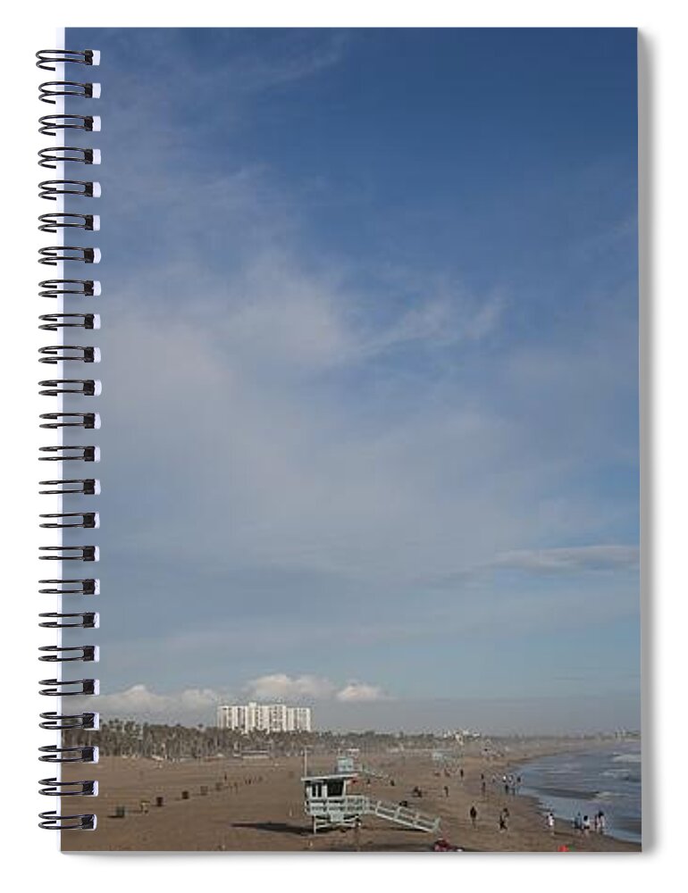 Beach Spiral Notebook featuring the photograph Santa Monica Beach, Santa Monica, California #4 by John Shiron
