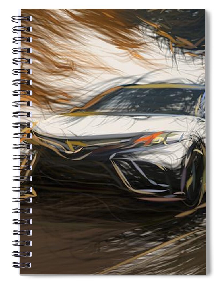 Toyota Spiral Notebook featuring the digital art Toyota Camry TRD Drawing #5 by CarsToon Concept