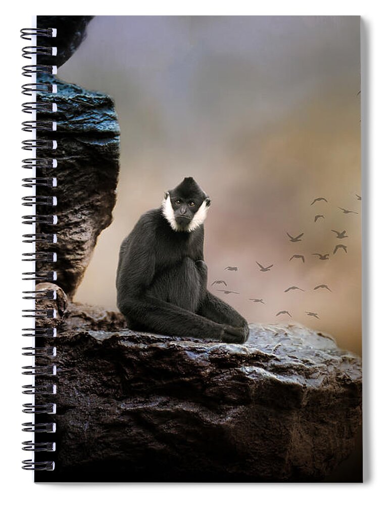 Monkey Spiral Notebook featuring the photograph What #4 by Rebecca Cozart