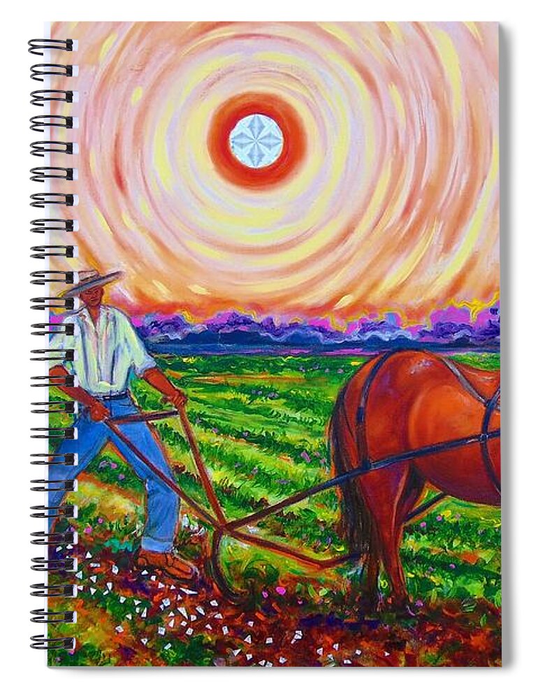 Black Art By Emery Franklin Spiral Notebook featuring the painting 40-acres And A Mule by Emery Franklin