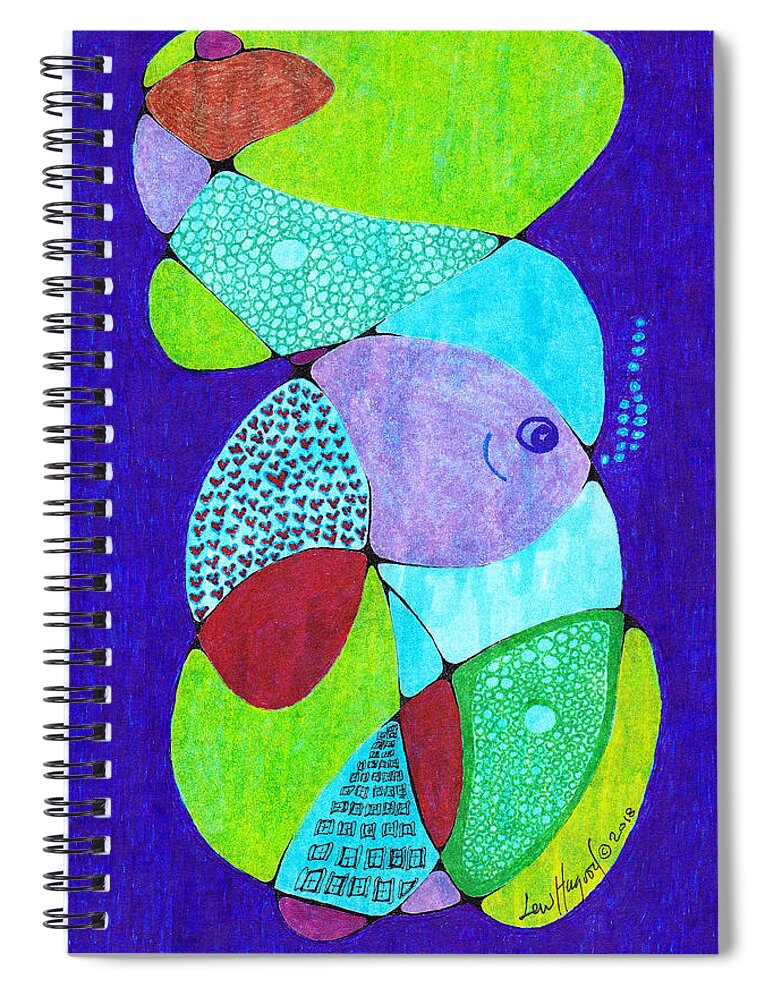 Lew Hagood Spiral Notebook featuring the mixed media 46.ab.18 by Lew Hagood