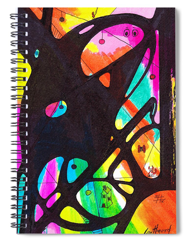 Lew Hagood Spiral Notebook featuring the mixed media 46.ab.5 by Lew Hagood