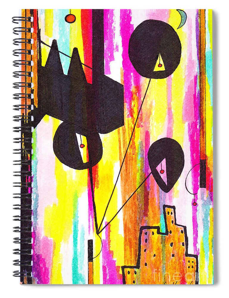 Lew Hagood Spiral Notebook featuring the mixed media 46.ab.6 by Lew Hagood
