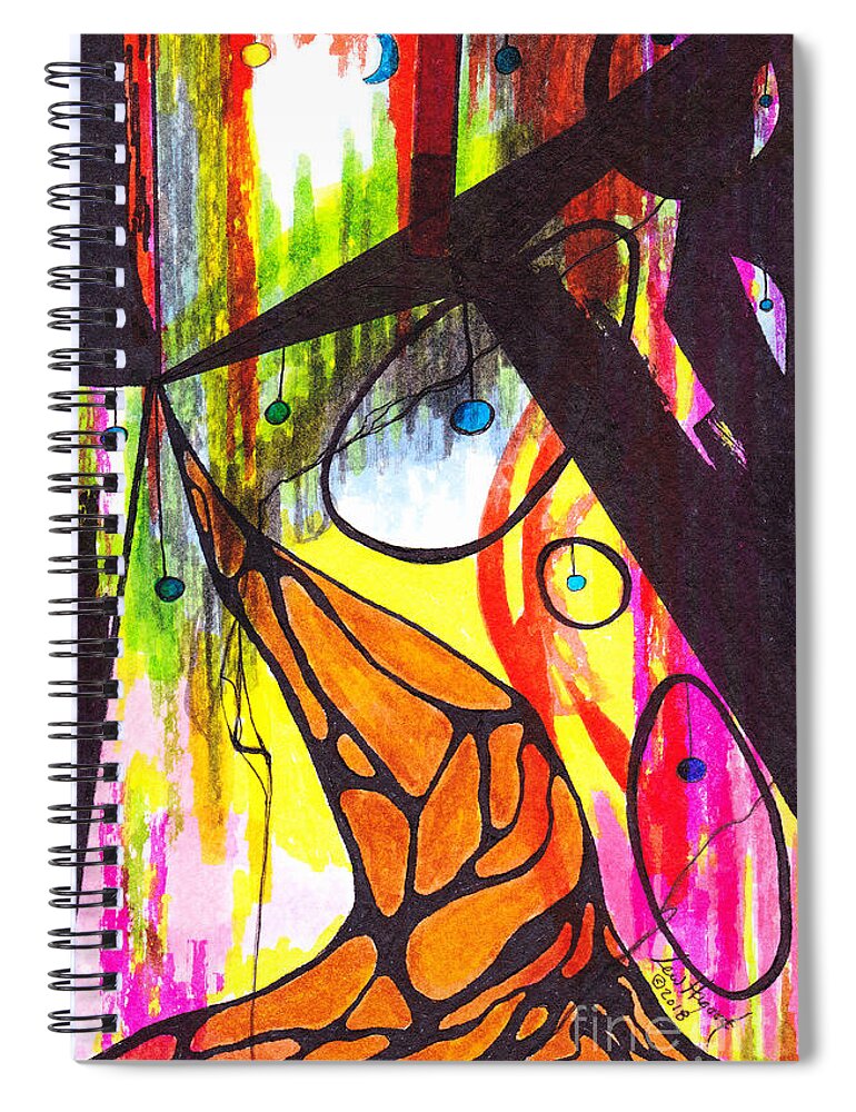  Spiral Notebook featuring the mixed media 46.ab.9 by Lew Hagood