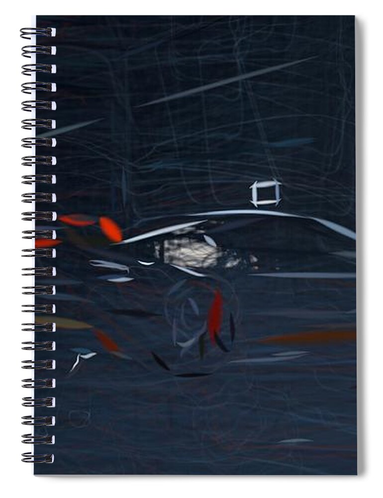 Aston Spiral Notebook featuring the digital art Aston Martin Vantage GT12 Drawing #6 by CarsToon Concept