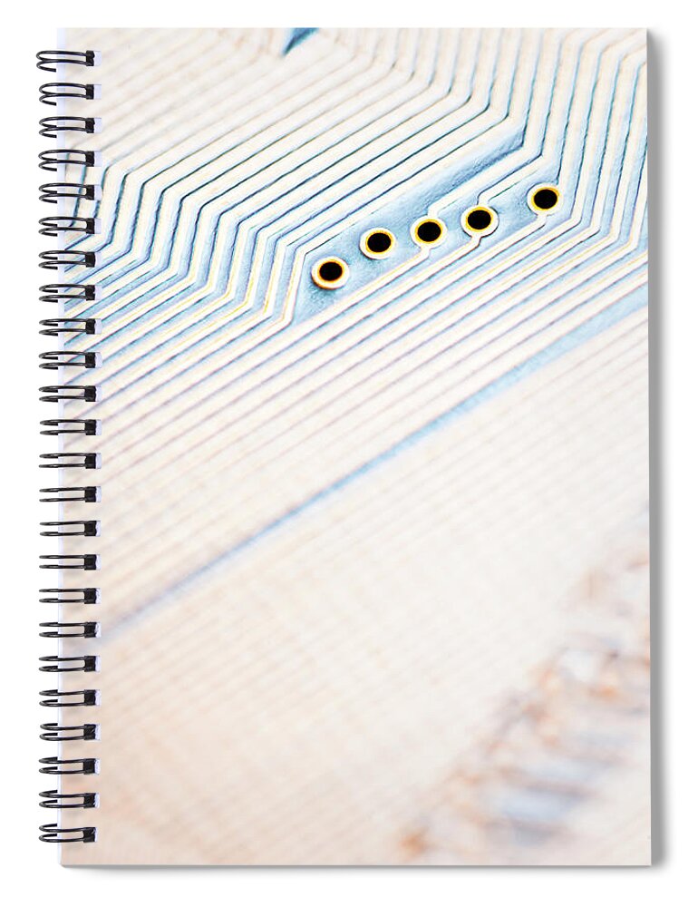 Electrical Component Spiral Notebook featuring the photograph Close-up Of A Circuit Board #5 by Nicholas Rigg