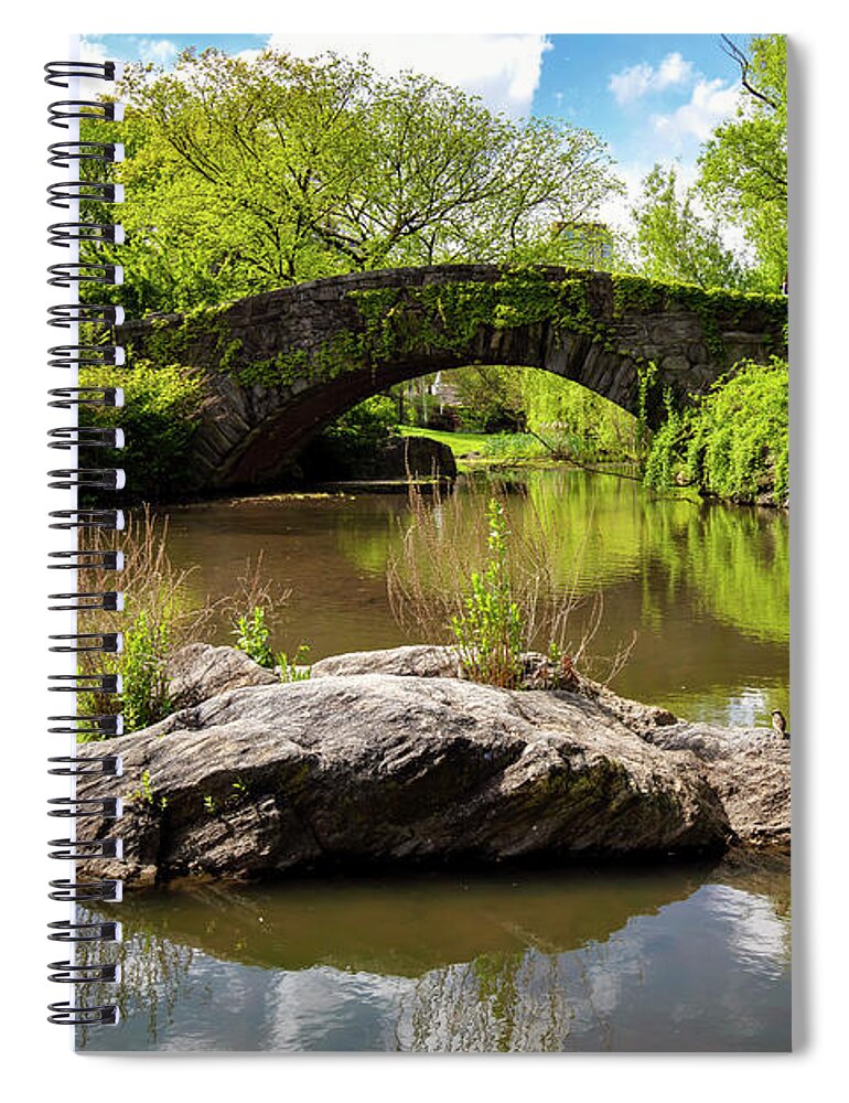 Estock Spiral Notebook featuring the digital art Gapstow Bridge, Central Park, Nyc #5 by Claudia Uripos