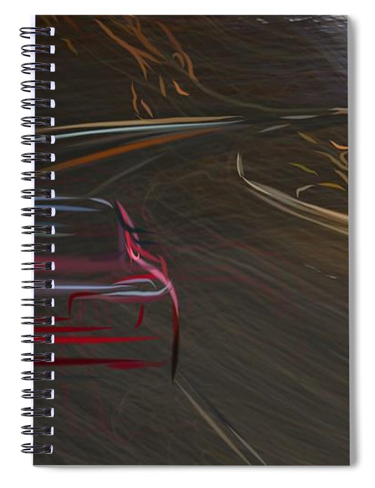 Tesla Spiral Notebook featuring the digital art Tesla Model S Drawing #6 by CarsToon Concept