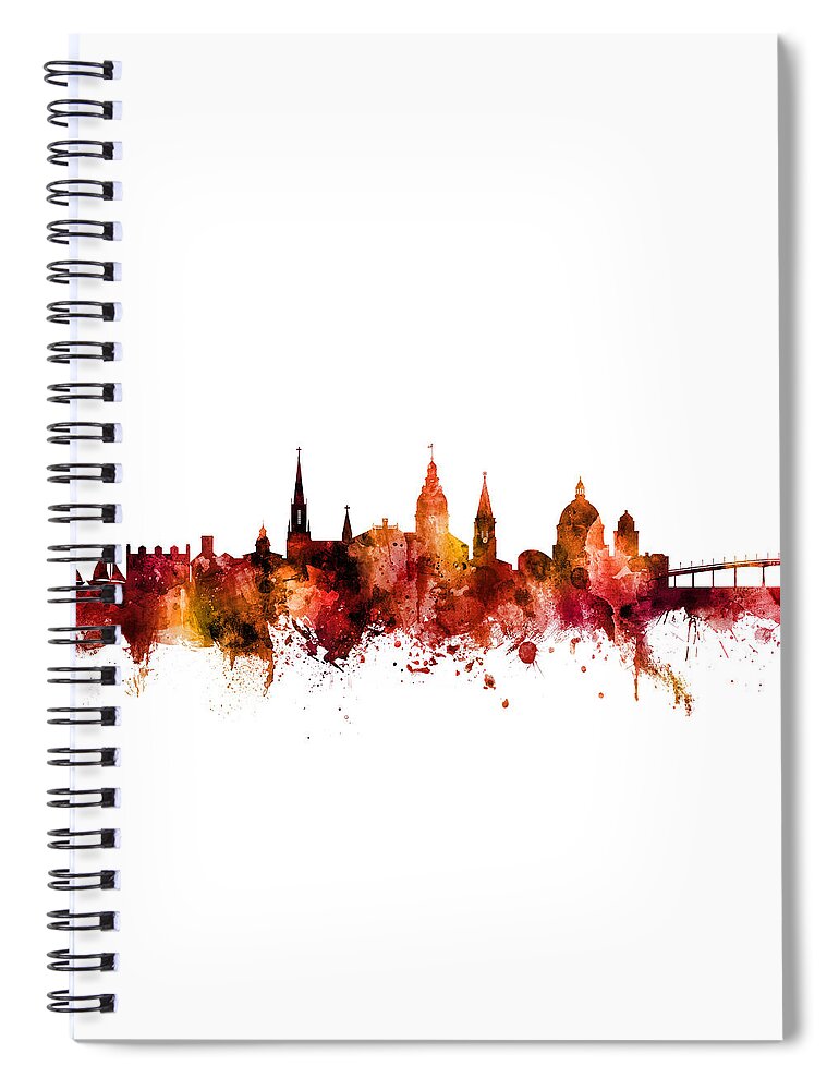 Annapolis Spiral Notebook featuring the digital art Annapolis Maryland Skyline #6 by Michael Tompsett
