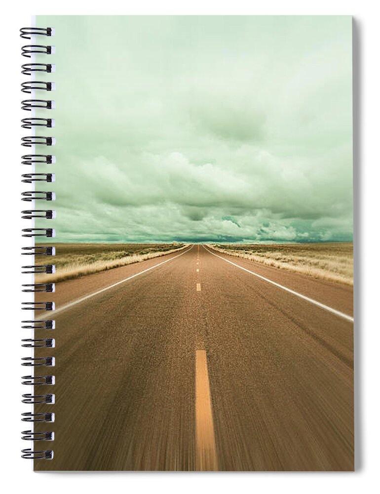 Arizona Spiral Notebook featuring the photograph Arizona Desert Highway by Raul Rodriguez