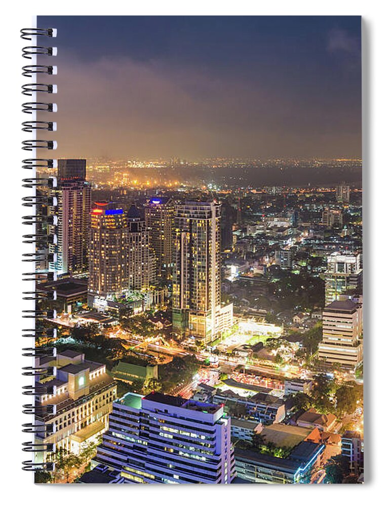 Scenics Spiral Notebook featuring the photograph Panoramic View Of Urban Landscape In #6 by Primeimages