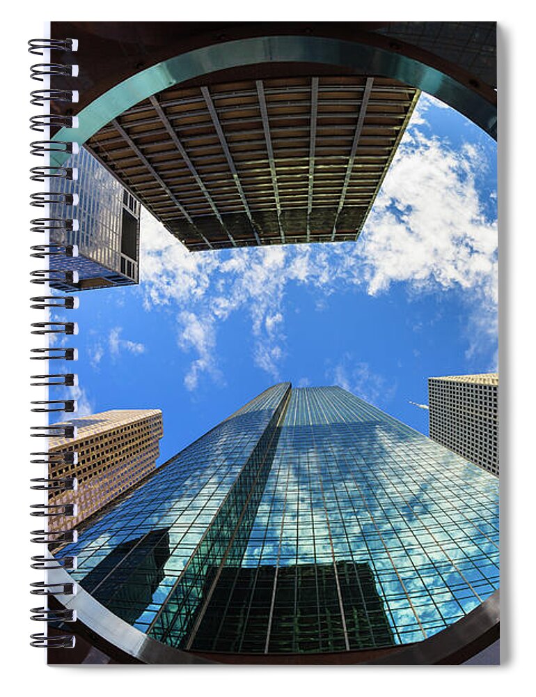 Abstract Spiral Notebook featuring the photograph Skyscrapers by Raul Rodriguez