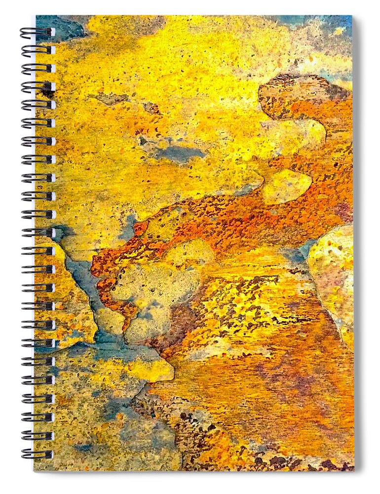 Abstract Photograph Spiral Notebook featuring the mixed media 61 Stone8 faa by Michael Bobay