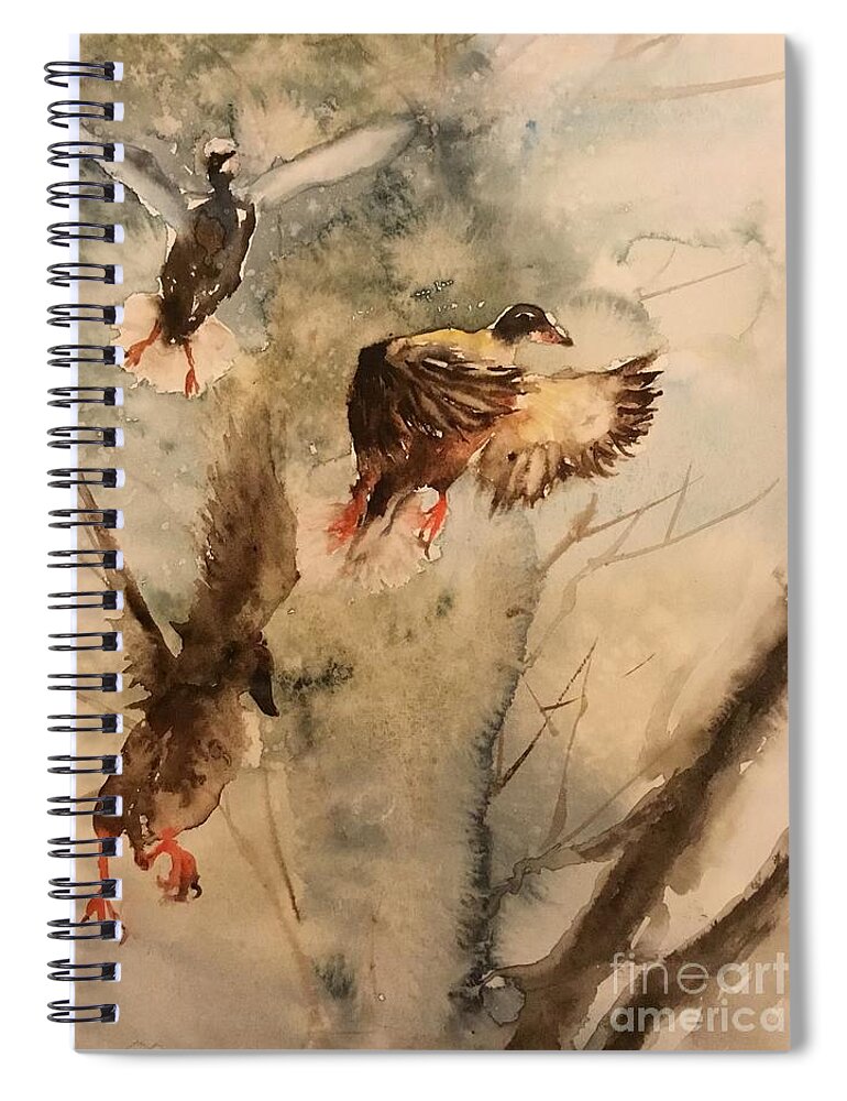 #65 2019 Spiral Notebook featuring the painting #65 2019 by Han in Huang wong