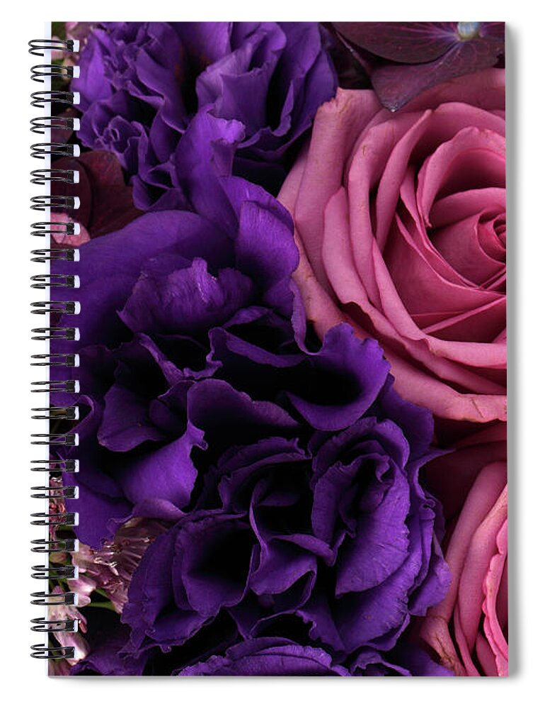 Purple Spiral Notebook featuring the photograph A Close-up Of A Bouquet Of Flowers #7 by Nicholas Eveleigh