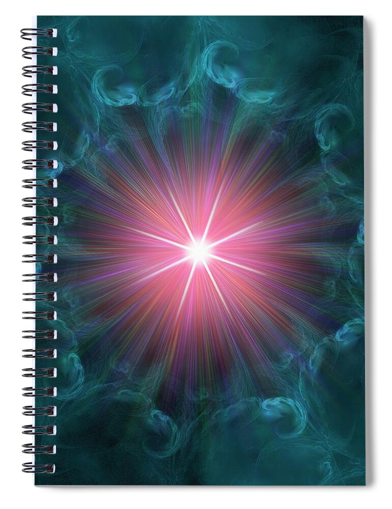 Concepts & Topics Spiral Notebook featuring the digital art Big Bang, Conceptual Artwork #7 by Laguna Design