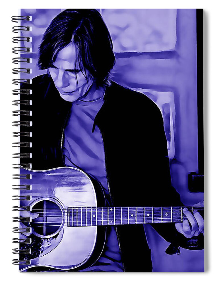 Jackson Browne Spiral Notebook featuring the mixed media Jackson Browne Collection #7 by Marvin Blaine