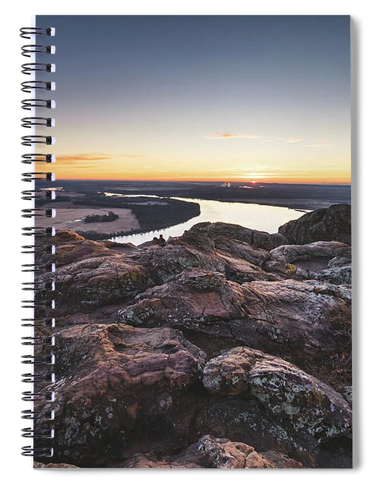 Petit Jean State Park Spiral Notebook featuring the photograph Sunrise over the Arkansas River #9 by Mati Krimerman