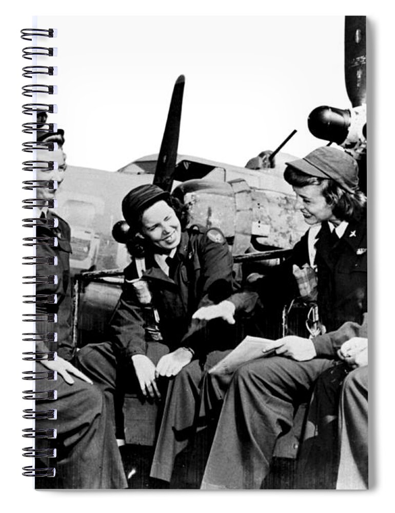1940s Spiral Notebook featuring the photograph Wwii, Women Airforce Service Pilots #7 by Science Source