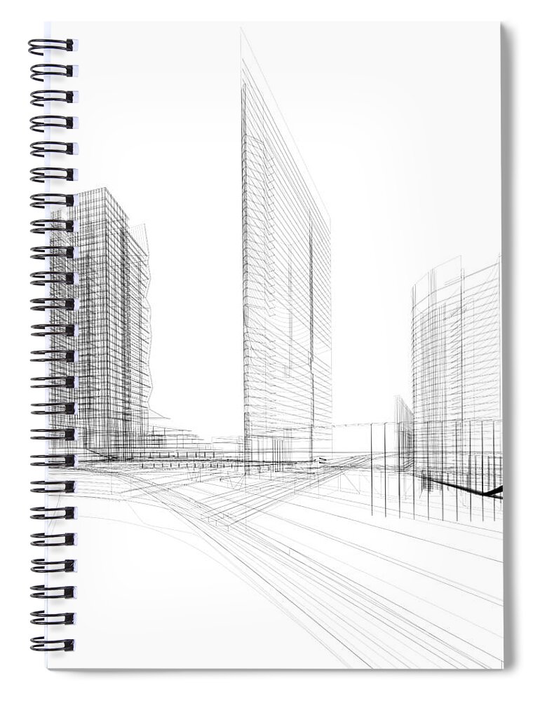 Three Dimensional Spiral Notebook featuring the photograph 3d Architecture Abstract #8 by Nadla