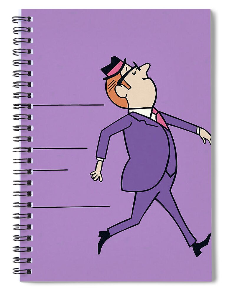 Adult Spiral Notebook featuring the drawing Businessman Walking #8 by CSA Images