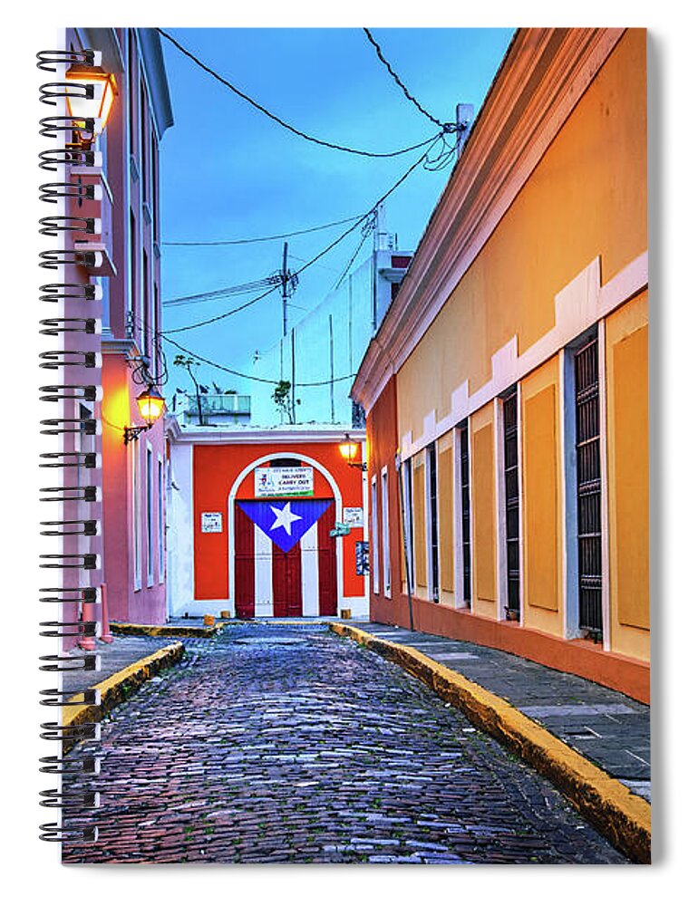 Estock Spiral Notebook featuring the digital art Streets, Old San Juan, Puerto Rico #8 by Claudia Uripos