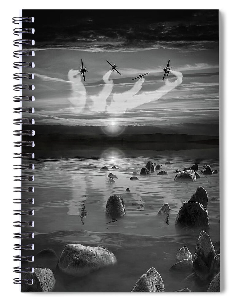 Blades Aerobatic Team Spiral Notebook featuring the mixed media The Blades #8 by Smart Aviation