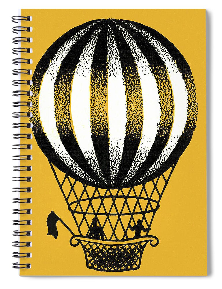 Air Spiral Notebook featuring the drawing Hot Air Balloon #9 by CSA Images