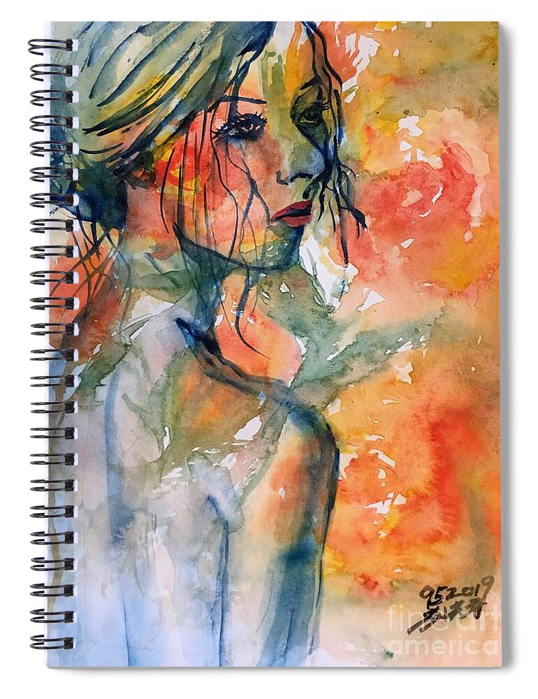 932019 Spiral Notebook featuring the painting 932029 by Han in Huang wong