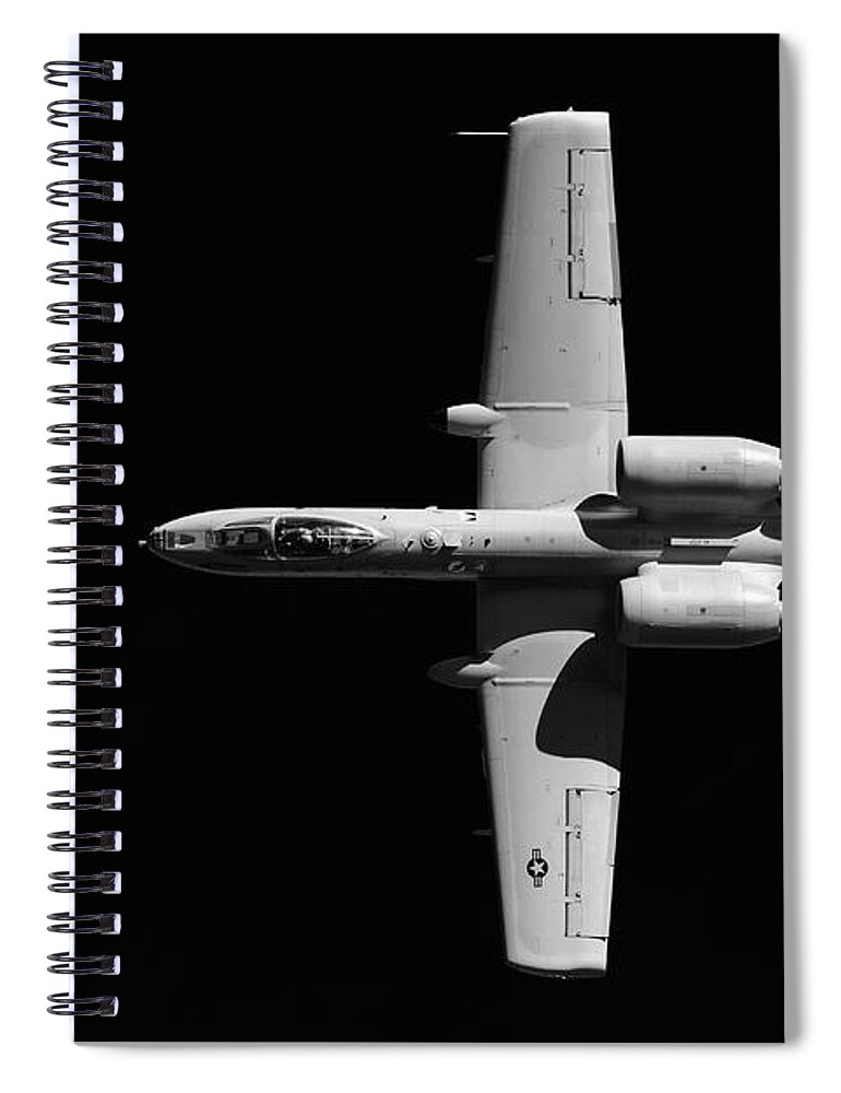 A-10 Spiral Notebook featuring the photograph A-10 Blackout by Chris Buff