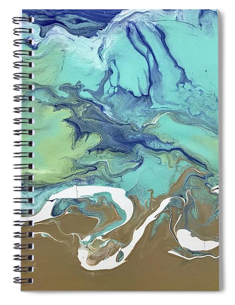 Shore Spiral Notebook featuring the painting A brand new day II by Monica Elena